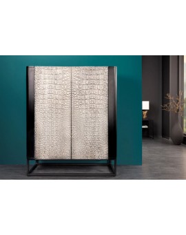 KOMODA KROKODYL 100X38 CM MANGO CZARNO-SZARA
