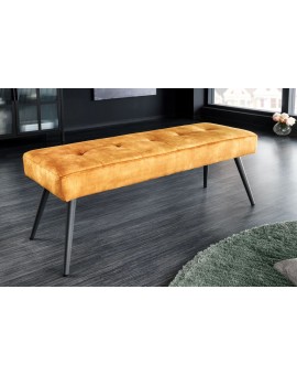 ŁAWKA BOUTIQUE 100X35 CM WELUR MUSZTARDOWO-ŻÓŁTY