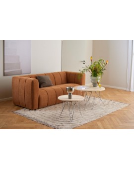 STOLIK KAWOWY PRUNUS  55X55CM BEŻOWY TRAWERTYN