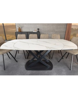 STÓŁ ROZKŁADANY INCEPTION 130-190X90 CM CERAMICZNY BIAŁY