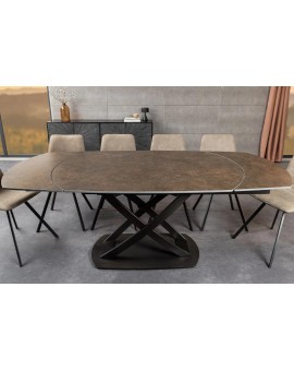 STÓŁ ROZKŁADANY INCEPTION 130-190X90 CM CERAMICZNY BRĄZOWY