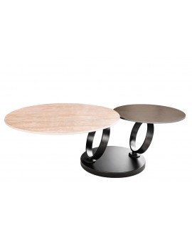 STOLIK KAWOWY DANCING RINGS CERAMIKA BRĄZOWO-BEŻOWY