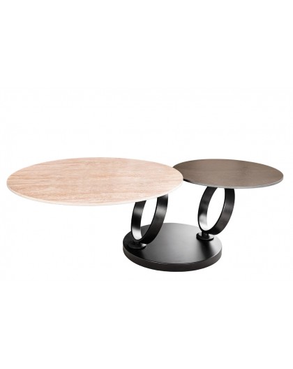 STOLIK KAWOWY DANCING RINGS CERAMIKA BRĄZOWO-BEŻOWY