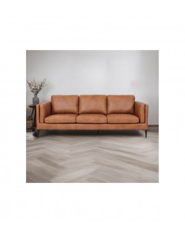 SOFA 3-OSOBOWA VALENCIA SKÓRA BRĄZOWA