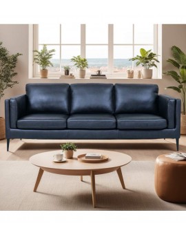 SOFA 3-OSOBOWA VALENCIA SKÓRA CZARNA