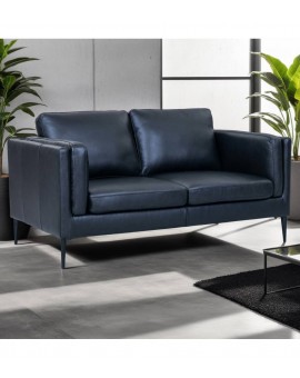 SOFA 2-OSOBOWA VALENCIA SKÓRA CZARNA