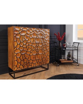 KOMODA VULCANO MOZAIKA 100X38 CM MANGO CZARNO-BRĄZOWA