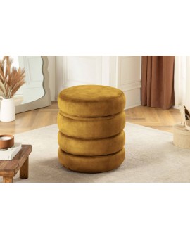 PUF VOQUE 41 CM WELUR MUSZTARDOWY
