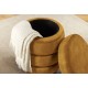 PUF VOQUE 41 CM WELUR MUSZTARDOWY