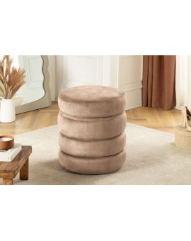 PUF VOQUE 41 CM BOUCLE WELUR BEŻOWY