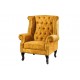 FOTEL CHESTERFIELD MUSZTARDOWY WELUR 