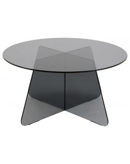 OKRĄGŁY STOLIK KAWOWY SAMOS SZKLANY PRZYDYMIONY