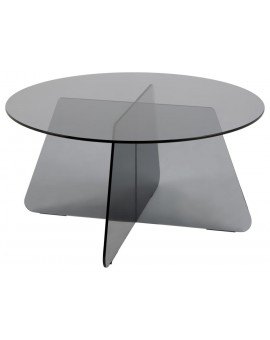 OKRĄGŁY STOLIK KAWOWY SAMOS SZKLANY PRZYDYMIONY