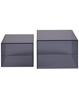 ZESTAW STOLIKÓW KAWOWYCH DICE SQUARE SZKŁO PRZYDYMIONE