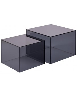 ZESTAW STOLIKÓW KAWOWYCH DICE SQUARE SZKŁO PRZYDYMIONE