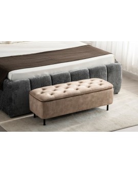 ŁAWKA EN VOGUE 120X45 CM WELUR BEŻOWA