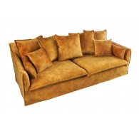 SOFA 3-OSOBOWA HEAVEN 210X105 CM MUSZTARDOWY WELUR 