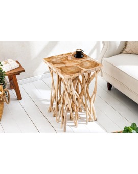 STOLIK KAWOWY DRIFTWOOD 40X40 CM TEAK
