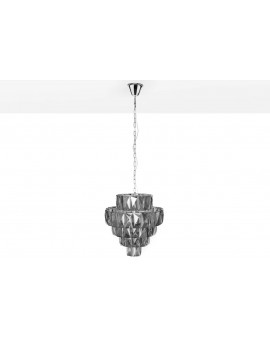 ŻYRANDOL KRISTALL 50 CM SZKLANY SZARY