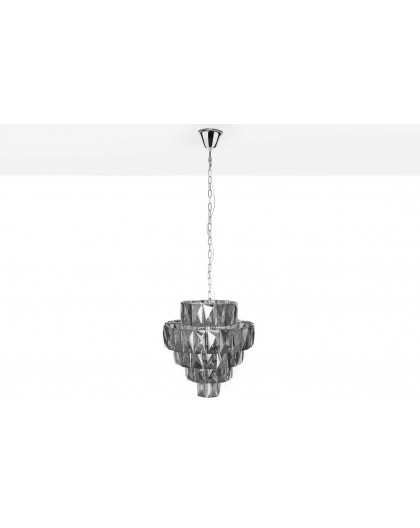 ŻYRANDOL KRISTALL 50 CM SZKLANY SZARY