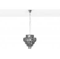 ŻYRANDOL KRISTALL 50 CM SZKLANY SZARY