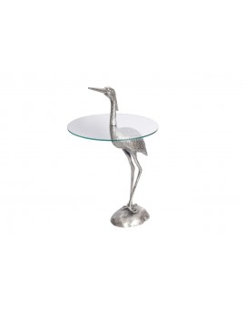 STOLIK KAWOWY WILDLIFE HERON 50 CM SREBRNY