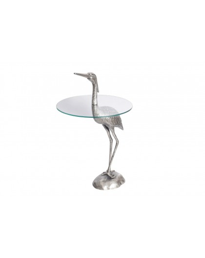 STOLIK KAWOWY WILDLIFE HERON 50 CM SREBRNY