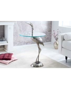 STOLIK KAWOWY WILDLIFE HERON 50 CM SREBRNY