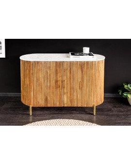 KOMODA TRES CHIC 102X43 CM MANGO BIAŁY MARMUR