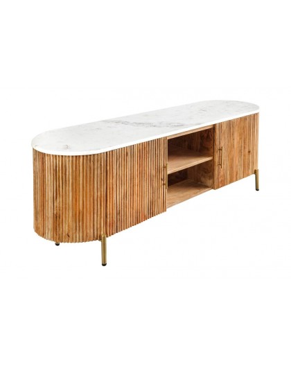 SZAFKA RTV TRES CHIC 140X44 CM MANGO MARMUR BIAŁY