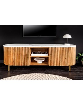 SZAFKA RTV TRES CHIC 140X44 CM MANGO MARMUR BIAŁY