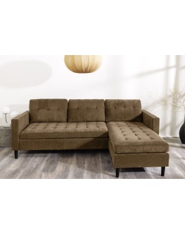 NAROŻNIK STOCKHOLM 220x120 CM SZTRUKS BRĄZOWY