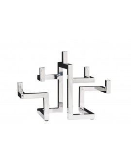 ŚWIECZNIK ABSTRACT 49 CM SREBRNY