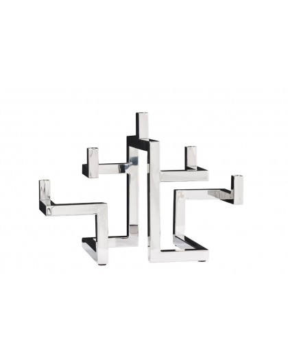 ŚWIECZNIK ABSTRACT 49 CM SREBRNY