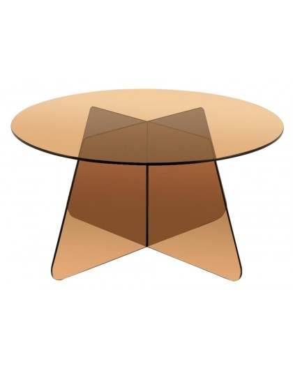 OKRĄGŁY STOLIK KAWOWY SAMOS SZKLANY PRZYDYMIONY