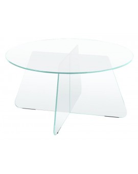 OKRĄGŁY STOLIK KAWOWY SAMOS SZKLANY PRZYDYMIONY
