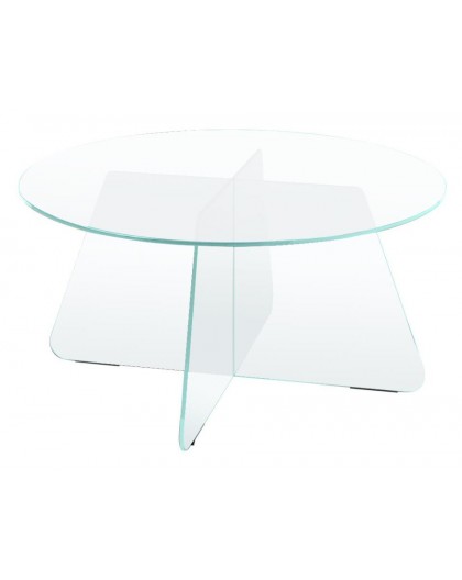 OKRĄGŁY STOLIK KAWOWY SAMOS SZKLANY PRZYDYMIONY