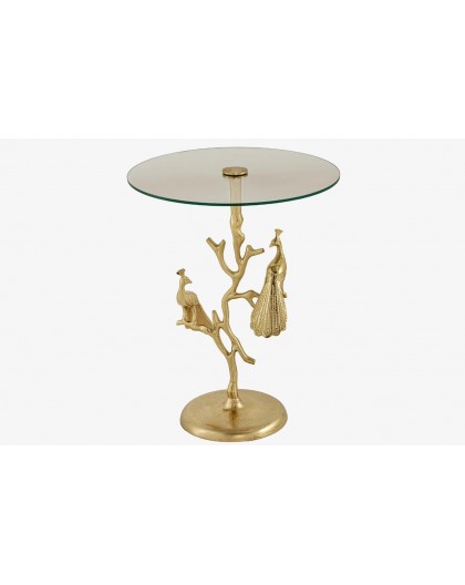 STOLIK KAWOWY WILDLIFE PEACOCK 45 CM ZŁOTY