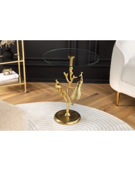 STOLIK KAWOWY WILDLIFE PEACOCK 45 CM ZŁOTY