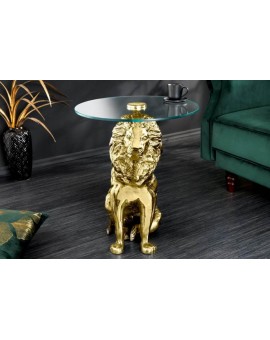 STOLIK KAWOWY WILDLIFE LION 45 CM ZŁOTY