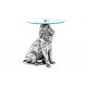STOLIK KAWOWY WILDLIFE LION 45 CM SREBRNY