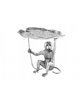 STOLIK KAWOWY WILDLIFE MONKEY 55 CM SREBRNY