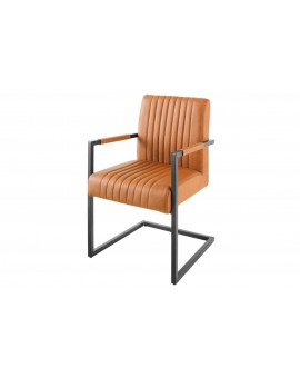 KRZESŁO BIG ASTON BRĄZOWA SKÓRA