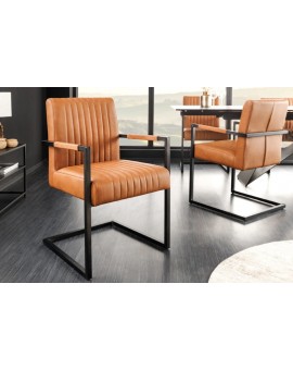 KRZESŁO BIG ASTON BRĄZOWA SKÓRA