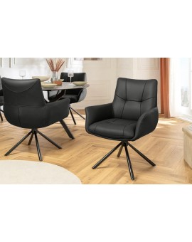 KRZESŁO OBROTOWE SIGNATURE CZARNA SK&Oacute;RA