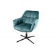 FOTEL OBROTOWY PAPILLON WELUR TURKUSOWY