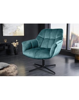 FOTEL OBROTOWY PAPILLON WELUR TURKUSOWY