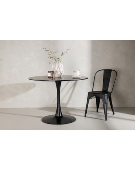 STOLIK KAWOWY MALTA 60 CM CERAMIKA CZARNA