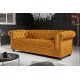 SOFA CHESTERFIELD 3-OSOBOWA MUSZTARDOWY WELUR