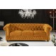 SOFA CHESTERFIELD 3-OSOBOWA MUSZTARDOWY WELUR